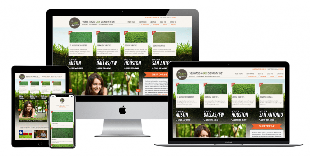 The Grass Outlet Website Mockup